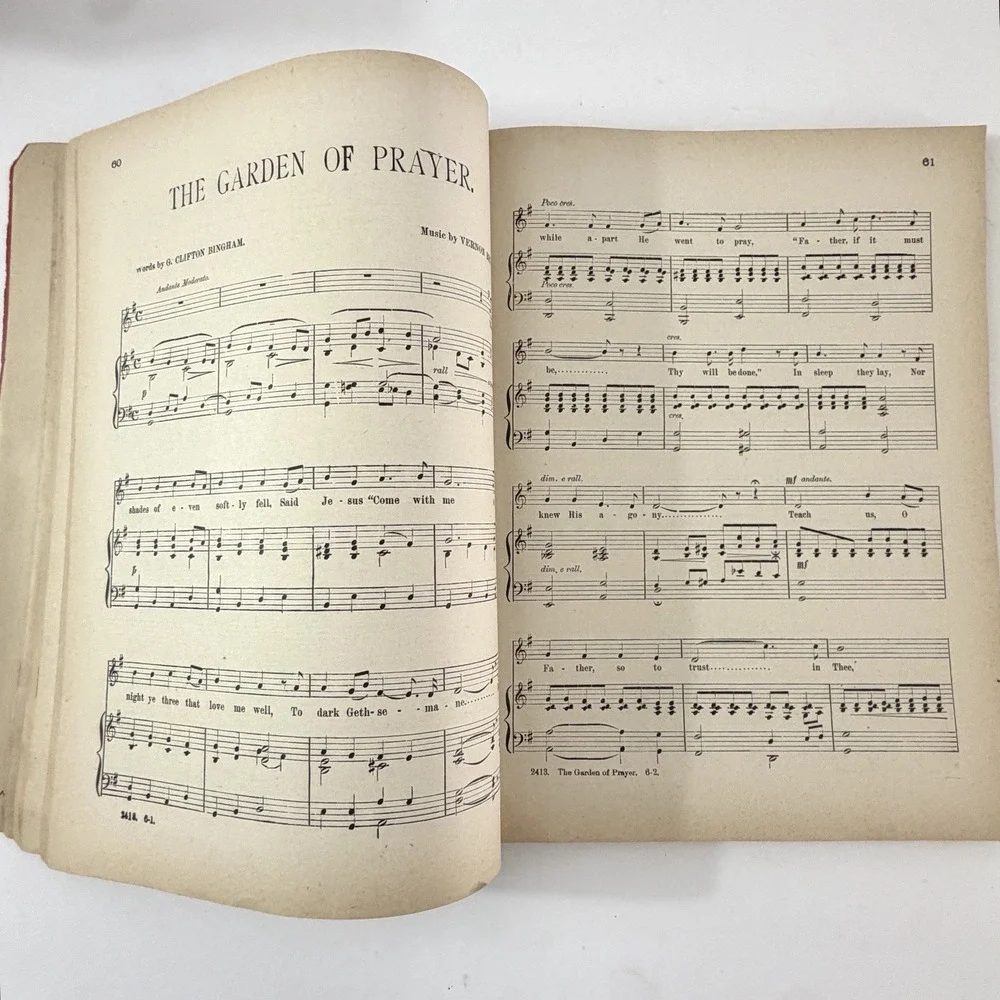 Antique 1892 Excelsior Baritone Bass Folio Sheet Music Book & Song Chicago IL
